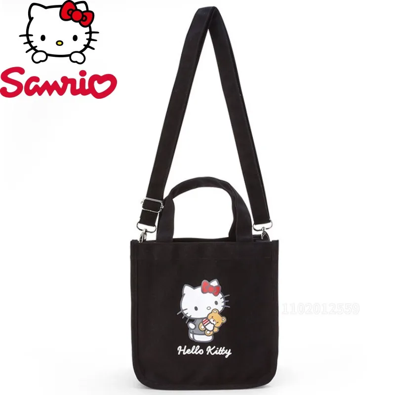 

Sanrio Hello Kitty New Canvas Shoulder Messenger Bag Luxury Brand Fashion Print Mini Women's Handbag Cartoon Girl Shoulder Bag