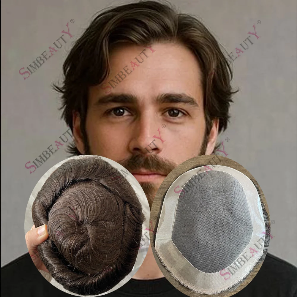 

Светло-русые европейские парики из натуральных волос для мужчин: незаметные, на тонкой моно-основе, комфортные, прочные, система замещения волос, протез для волос