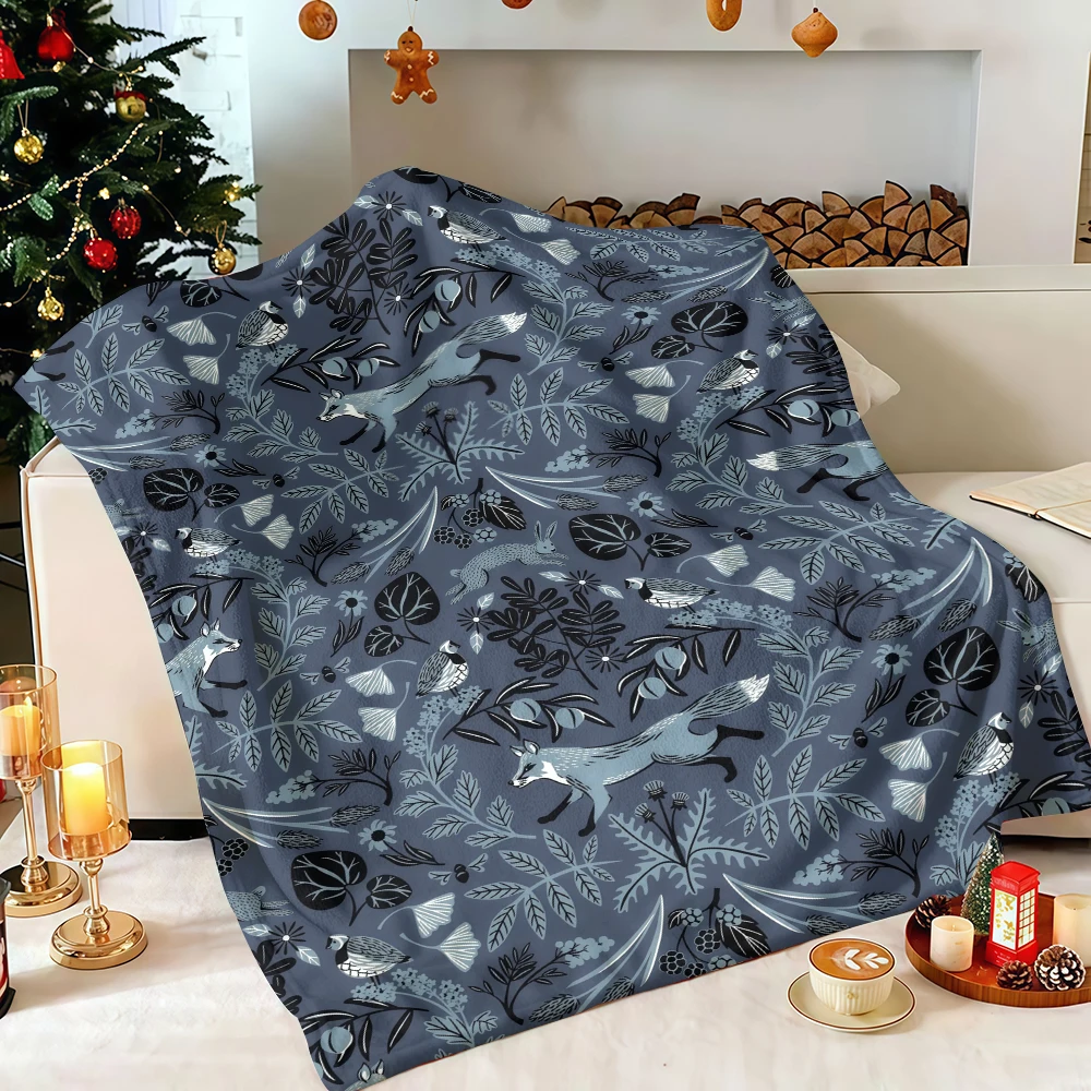 Yellow Farm Chicken Duck Goose Floral Flannel Blanket Soft Fuzzy Plush Cozy Warm Throw for Sofa Bed Couch Home Decor