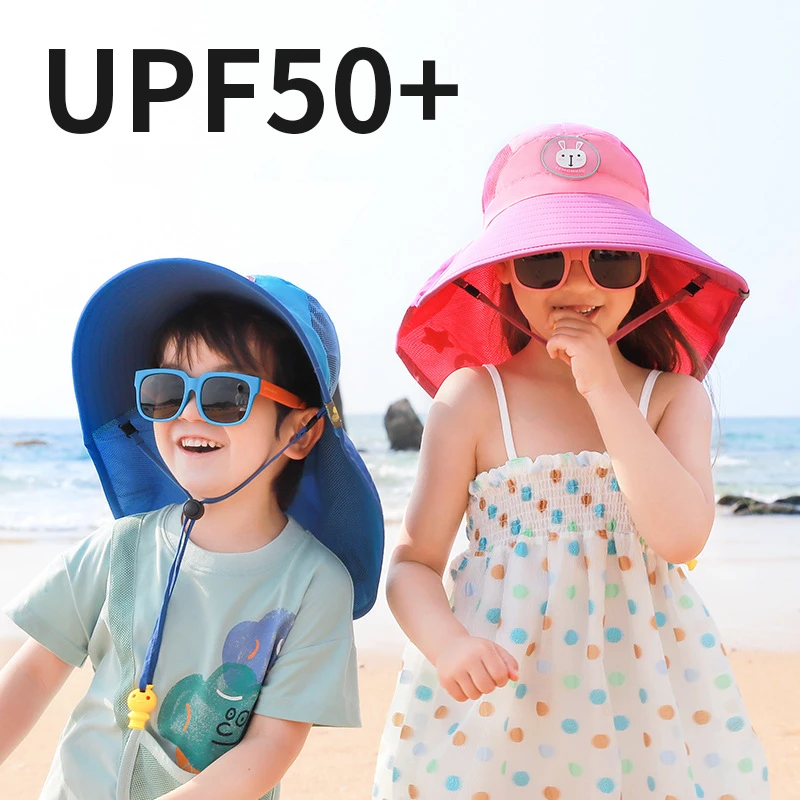 Lemonkid Wide Brim Children Sun Hat Kids Bucket Cap Summer Beach Girls Travel Outdoor Fashion Cute Dinosaur Boy Casual Sun Hats