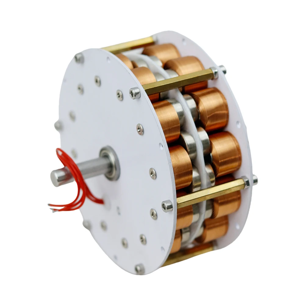 Double-Layer High-Power Disk Core Generator - Ultra-Low Speed, High-Efficiency, Multipole Strong Magnetic Three-Phase AC
