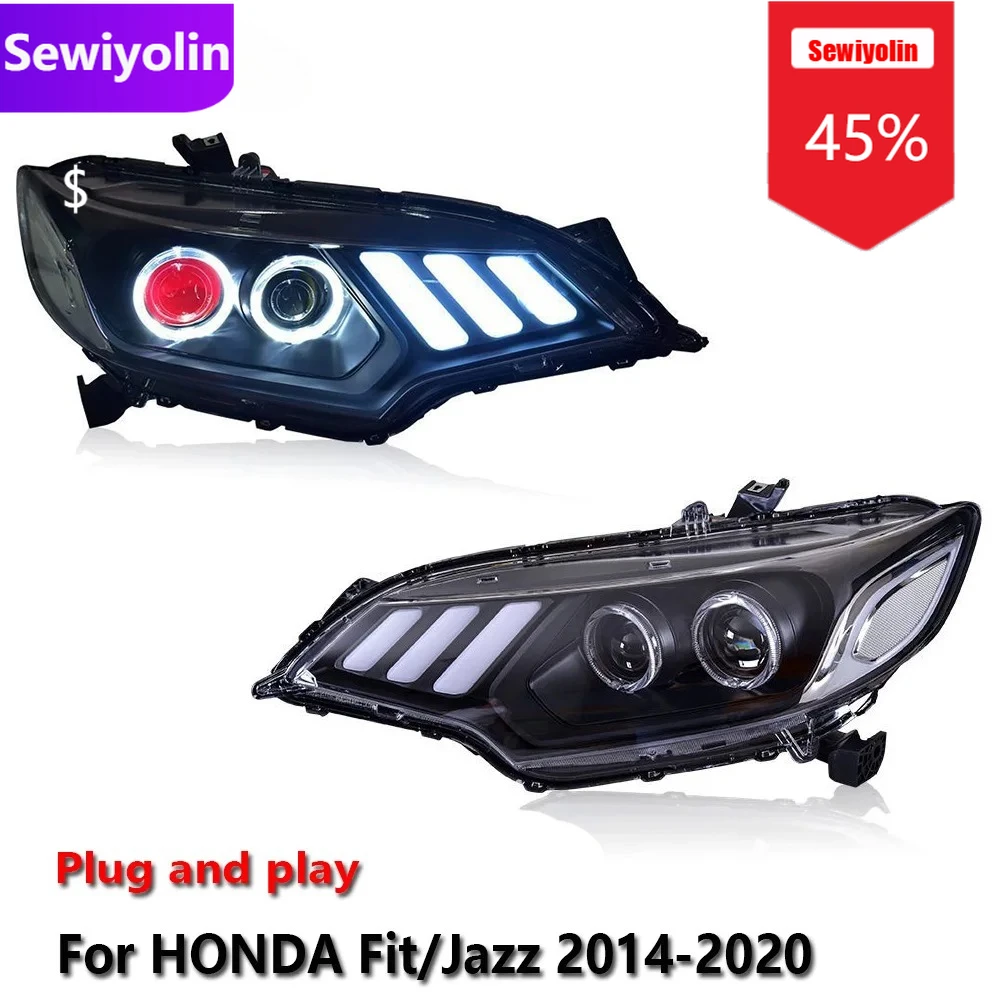 

Car DRL LED Headlight Assemblies For HONDA Fit / Jazz 2014-2020 Fog DRL Brake Turn Signal Lamp Plug And Play