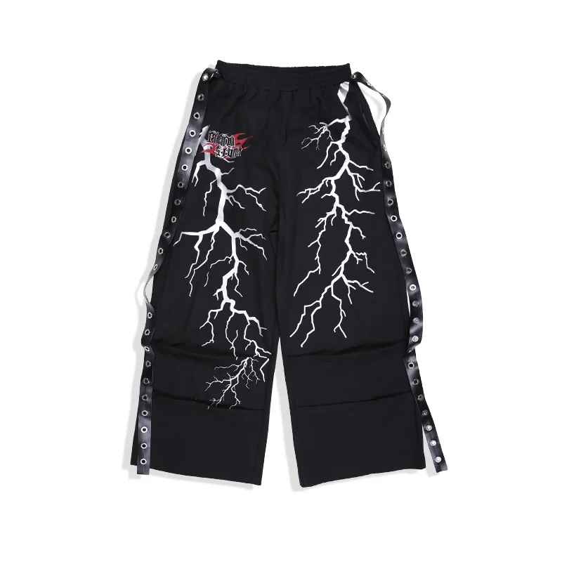 Vêtements Streetwear Hip Hop pour garçons, t-shirt à manches courtes, pantalons éclair, vêtements de spectacle de pratique de Jazz pour filles, Costumes de scène