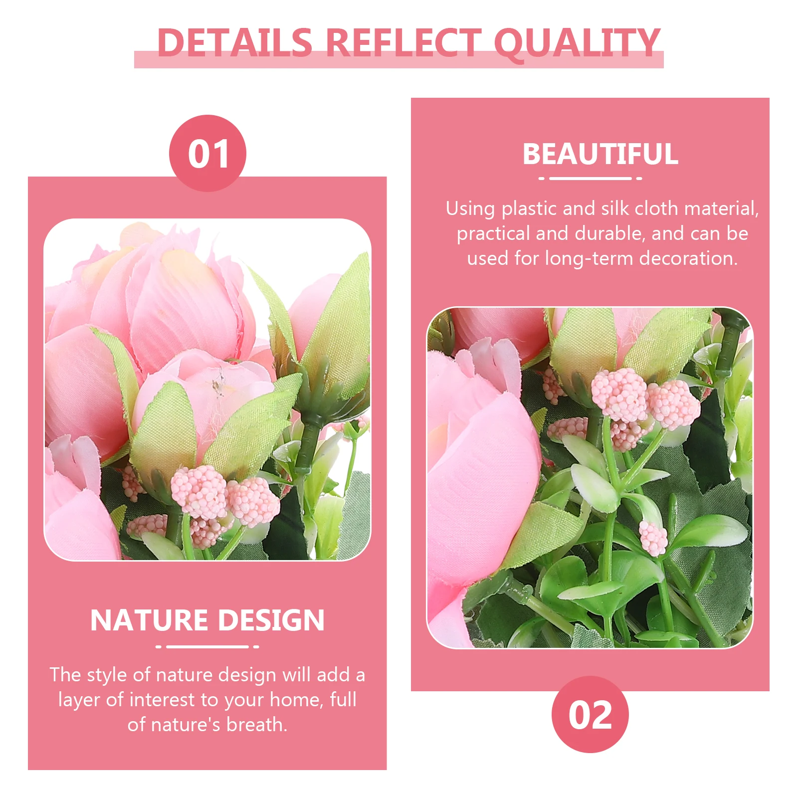 

4pcs Silk Decor Photography Diy Vase Arranging Material Props Peony Party Home Decor Simulated Flower