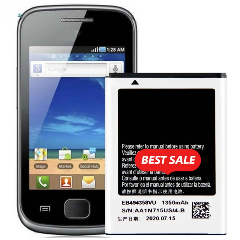 

EB494358VU for Samsung Ace S5830/Ace La FleurAce Hugo Boss/Gio S5660Fit S5670/Suit S5670/S7250D/I569 Phone Battery Replacement