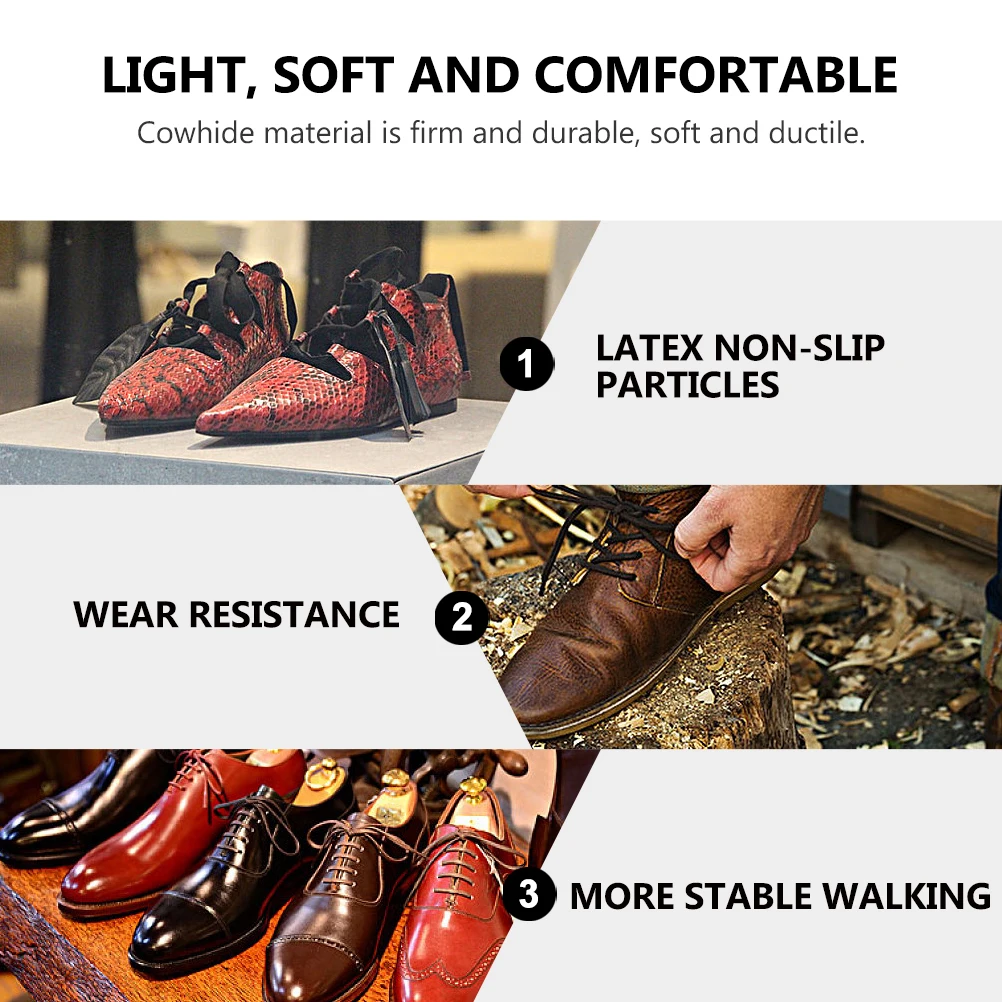 

2 Pairs Men Shoe Insoles Absorb Sweat thopedic Emulsion Non Slip Pads Cowhide Durable Breathable Shockproof Daily Use