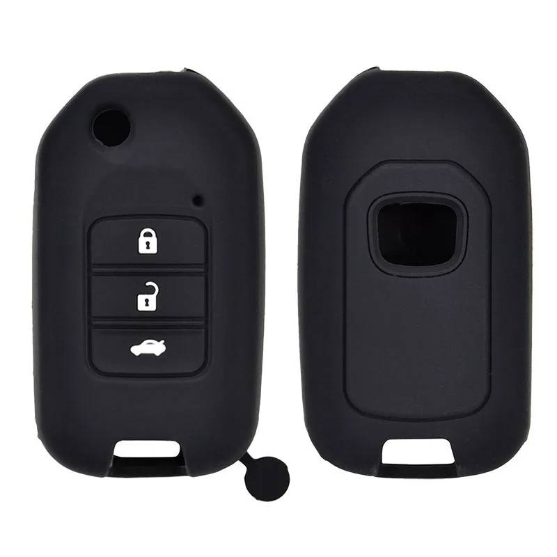 3 Button Silicone Car Key Fob Pocket Cover Case For Honda Civic CR-V HR-V Accord Jade Crider Odyssey 2015- 2018 Remote Protector