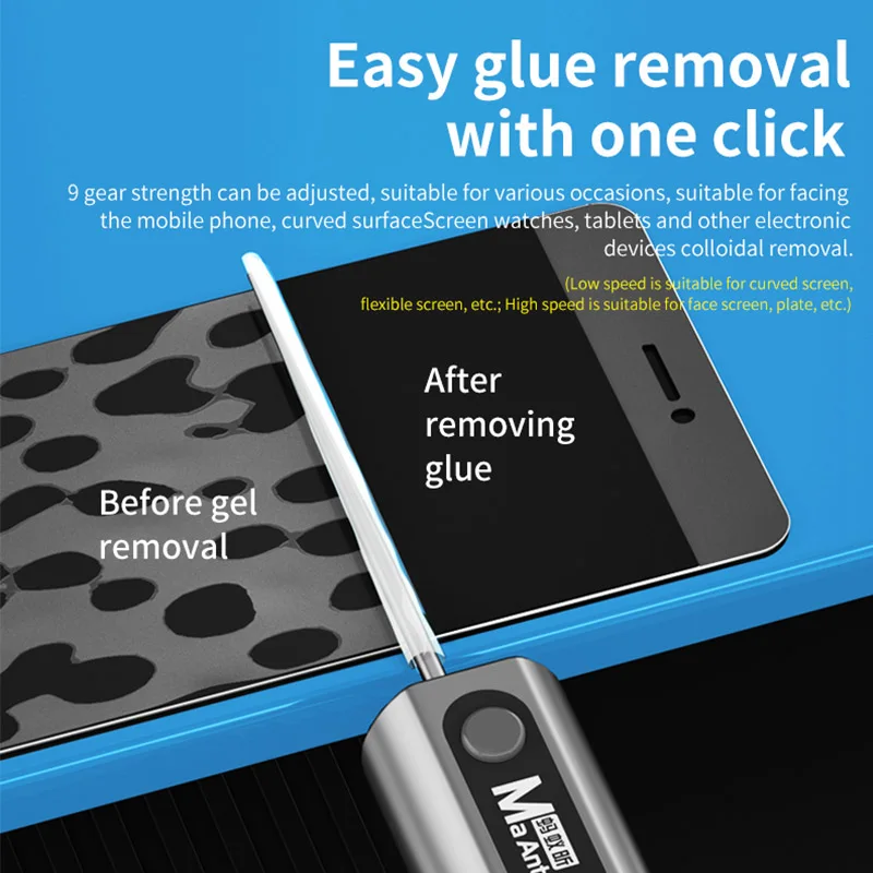 MaAnt CJ-2 Multifunctional Integrated Degumming Tool with Green Display Light LCD Screen OCA Glue Cleaning Polishing Tool