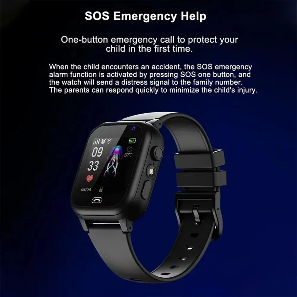 Kids Smart Watch SOS GPS Location Video Call Sim Card for Children SmartWatch Camera Waterproof Watch for Boys Girls