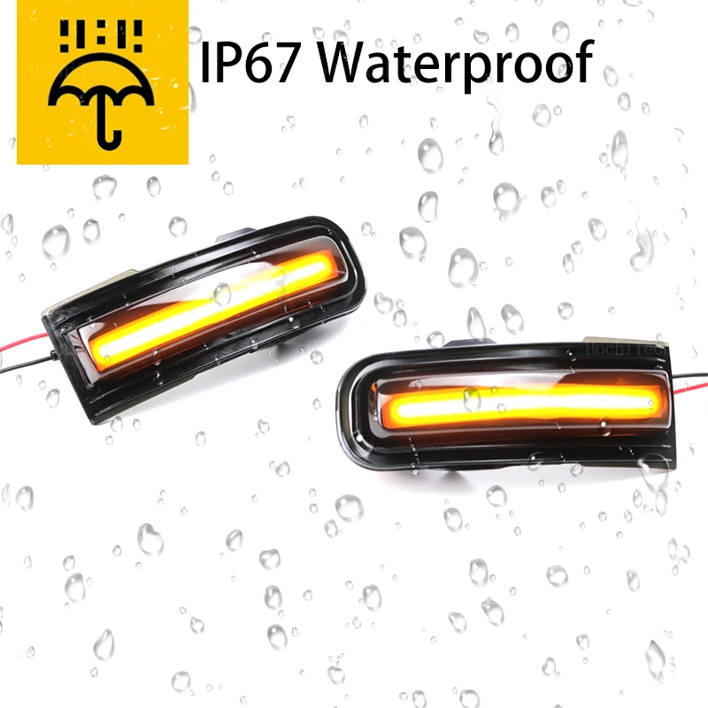 2Pcs LED Yellow Dynamic Turn Signal Light Side Mirror Blinker Arrow Sequential Flasher Repeater For Jeep Renegade 2015-2022