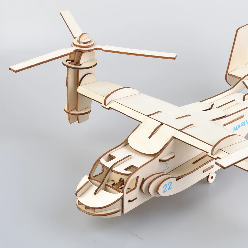 

3D деревянная головоломка самолета, игрушка в сборе, образовательная модель головоломки для детей