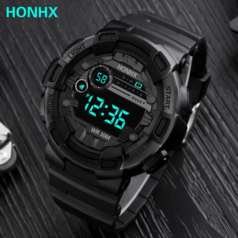Top Brand HONHX Men's Watch Fashion Sport LED Digital Watches for Men Waterproof Military Luminous Electronic Clock Reloj Hombre