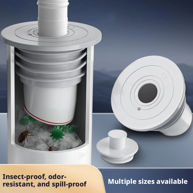 Magnetic Sewer Pipe Odor Proof Seal, Anti-Insect Drainage Connector for 35-75mm Pipes