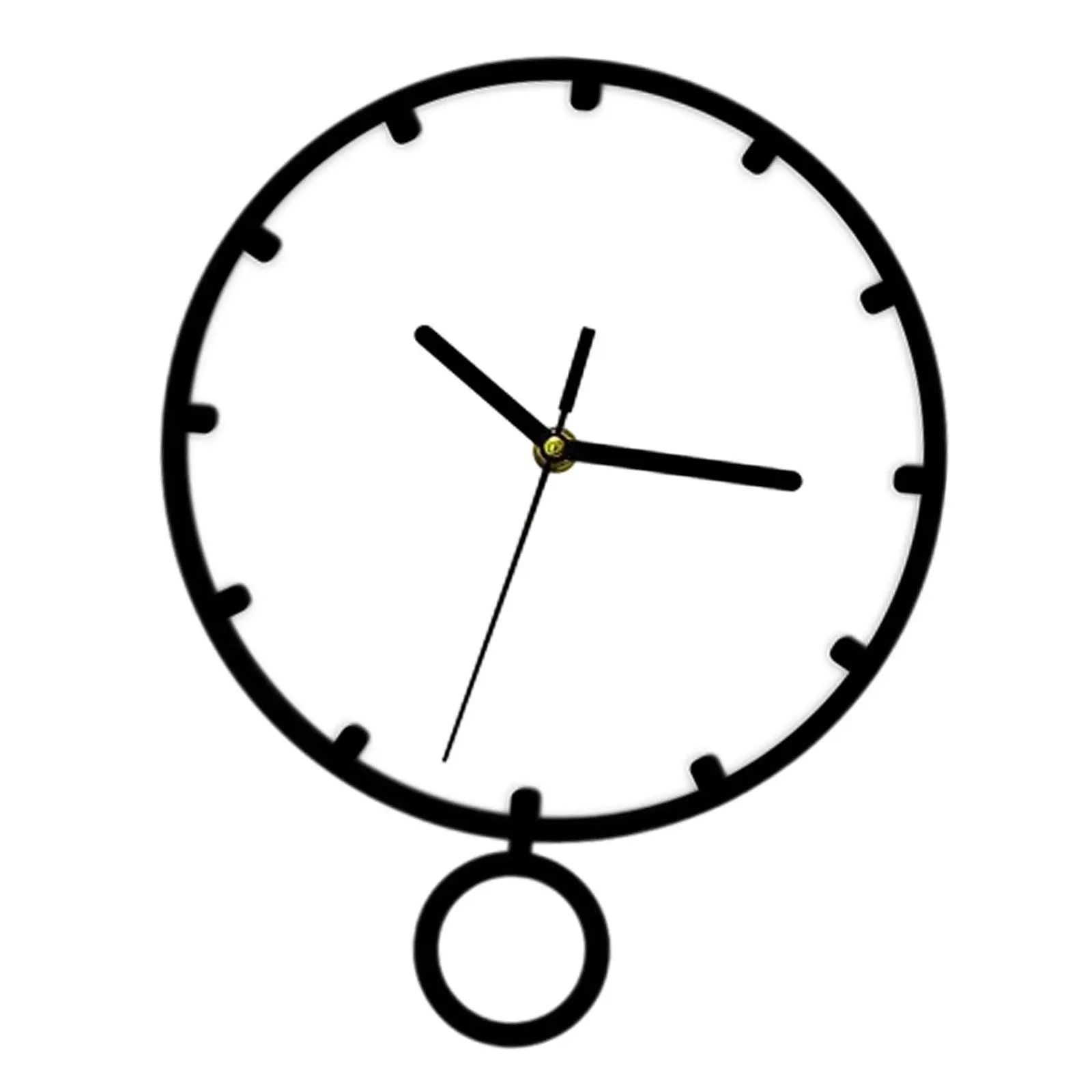 Wall Hanging Clock with Pendulum Silent Acrylic Modern Simple Decorative Clock for Study Office Nursery Bedroom Home Decor