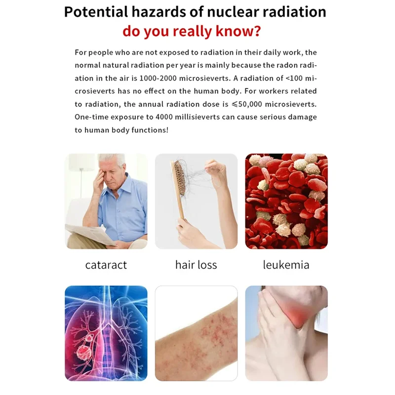 الصيف بيع مقاوم للماء كاشف الإشعاع النووي Geiger عداد عالية الدقة الأشعة السينية بيتا غاما اختبار النشاط الإشعاعي مقياس الجرعات