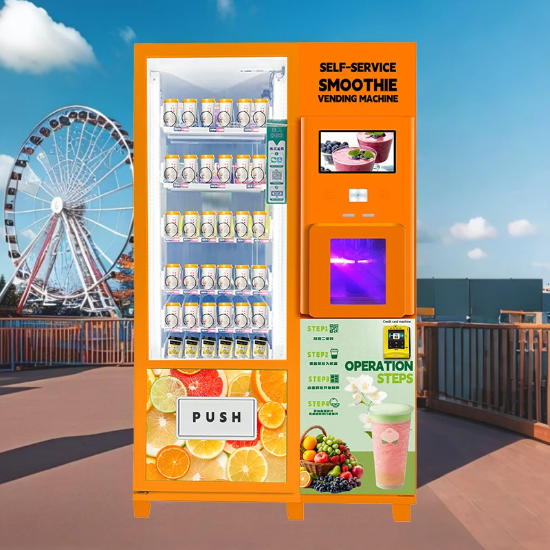 Customized Durable Food Grade Smoothie Vending Machine 24H Smart Inventory Management ADA Compliant Service for Malls Theaters