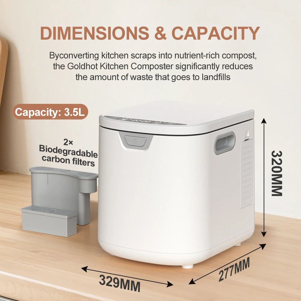 【Best 】Home Smart Electric Kitchen Composter 4.2L Compostador Electrico Turns Waste Into Dry Food Waste Composting Ma