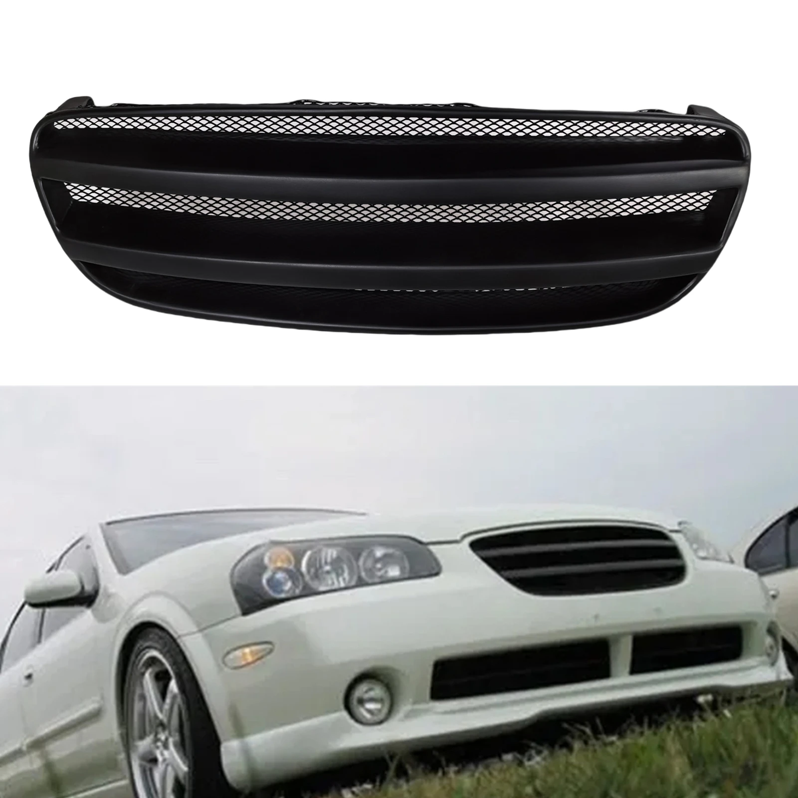 

For Nissan Maxima 2002-2003 Front Grille Racing Grill Real Carbon Fiber/Fiberglass Upper Bumper Radiator Hood Mesh Grid