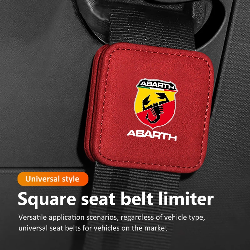 For Abarth Suede Car Seat Safety Belt Clip Limiter Interior Accessories Fiat Grande Punto Abarth Tipo Stilo Ducato Palio 500x