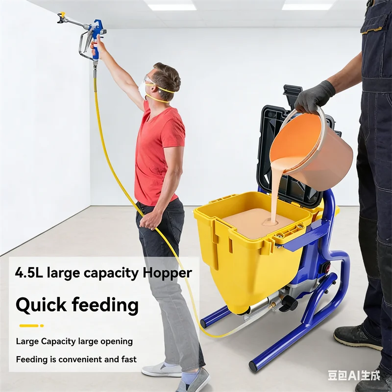 

ZT-1800 Electric Paint Sprayer 850W 4.5L Hopper High Pressure Airless Spraying Machine for Wall Latex Paint with Full Accessory