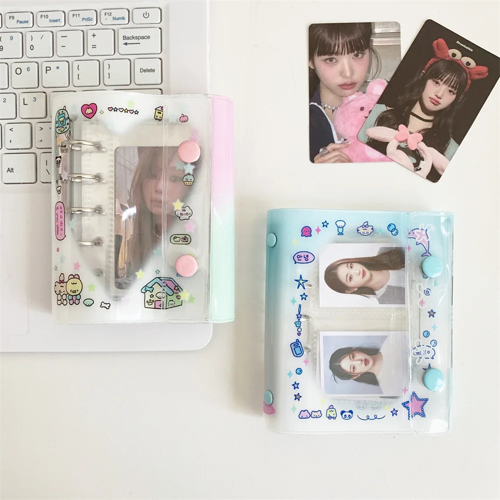 Hisocute Transparent M5 Button Cartoon 2-Inch Head Sticker Storage Polaroid 3-Inch Card Album