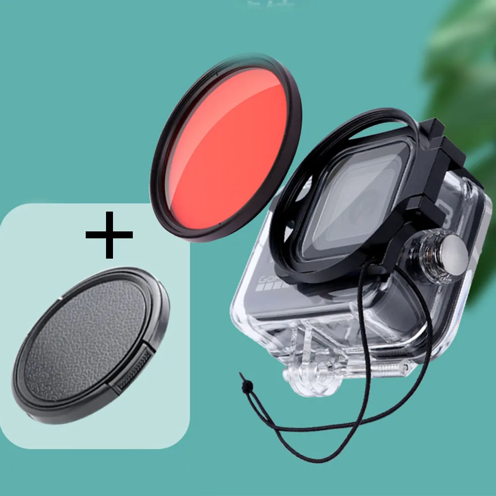 ポータブルダイブフィルターキット,アクションカメラレンズ,アルミニウム合金,強化色,簡単な取り付け,赤,紫,ヒーロー9, 8