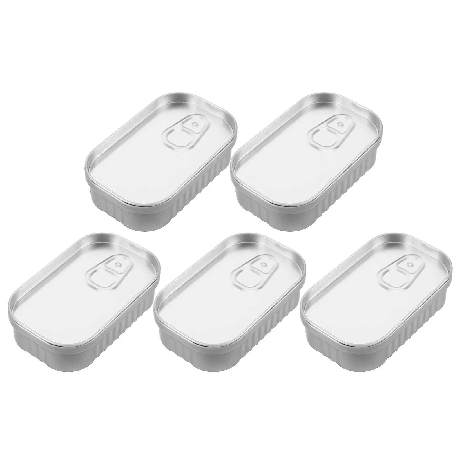 5Pcs Small Metal Tin Box with Lid Rectangular Jewelry Organizer Storage Case Compact Iron Jewelry Holder for Necklace Earrings