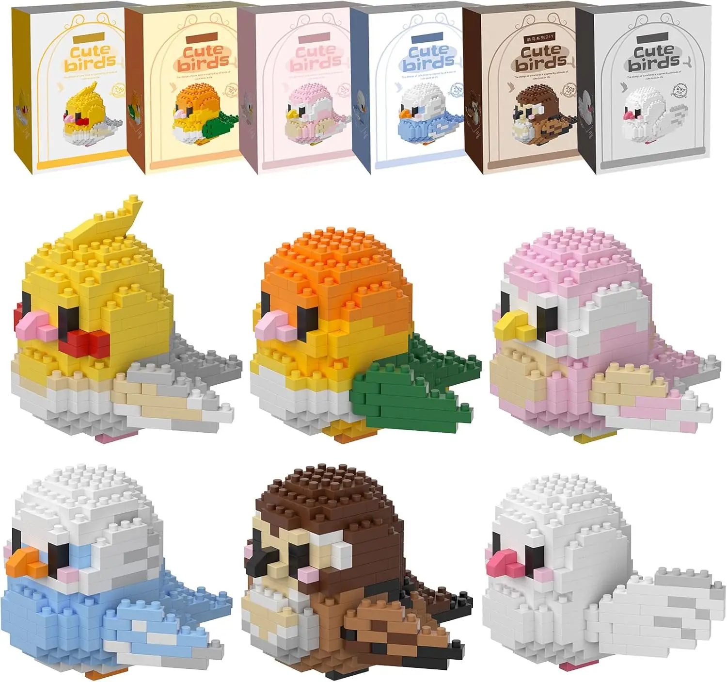 

Parrots Micro Mini Building Block Sets Birthday Gift for Kids, Animals Buildling Model Kits, Mini Bricks Birds Series Toys for K