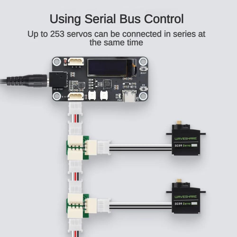 Servo de autobús de 2,3 kg, Motor de retroalimentación bidireccional en serie de doble eje, 300 ° para Control automático de bucle cerrado/Robot con brazo y pies