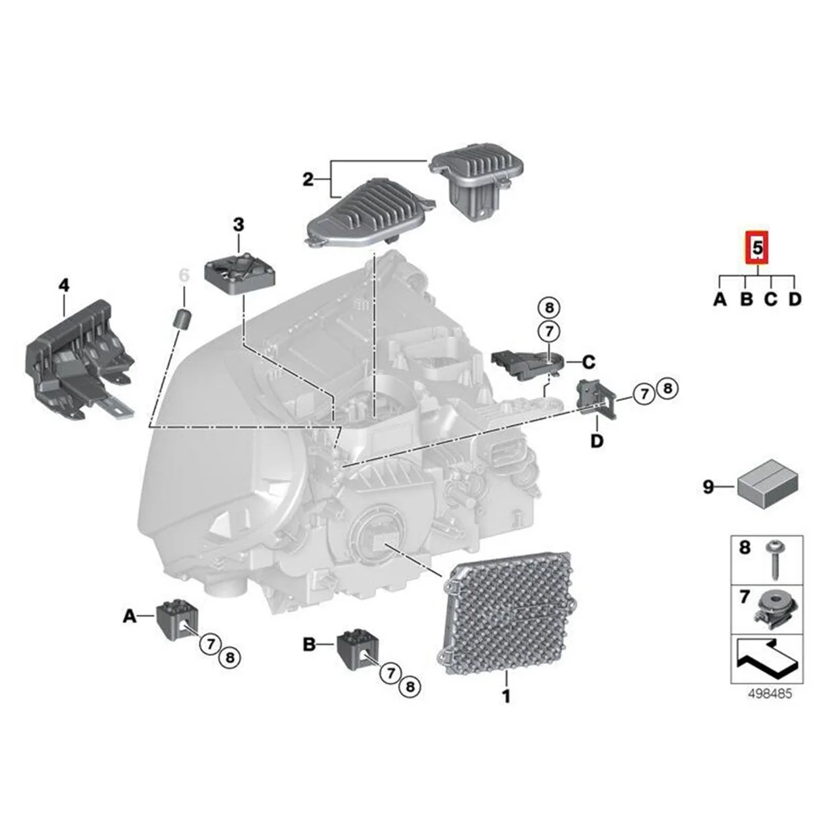 Left Front Headlight Repair Bracket Mount Kits 63119477823 for BMW X1 X2 F39 F48 F49 17-22 Head Light Lamp Fixed Claw