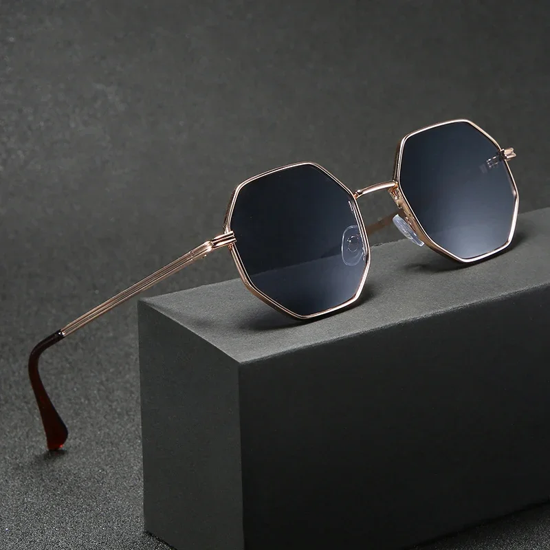 

Vintage Polygon Sunglasses Women Brand Fashion Small Frame Sun Glasses Female Metal Gradient Retro Oculos De Sol Feminino