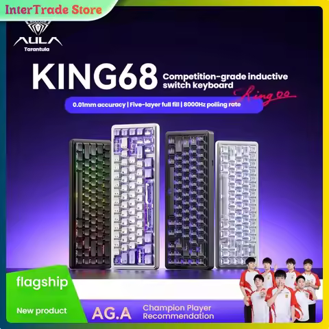 AULA King68 Wired Magnetic Keyboard RT001ms 8K Polling Rate Low Latency Gasket Structure Custom Mechanical Gaming Keyboard