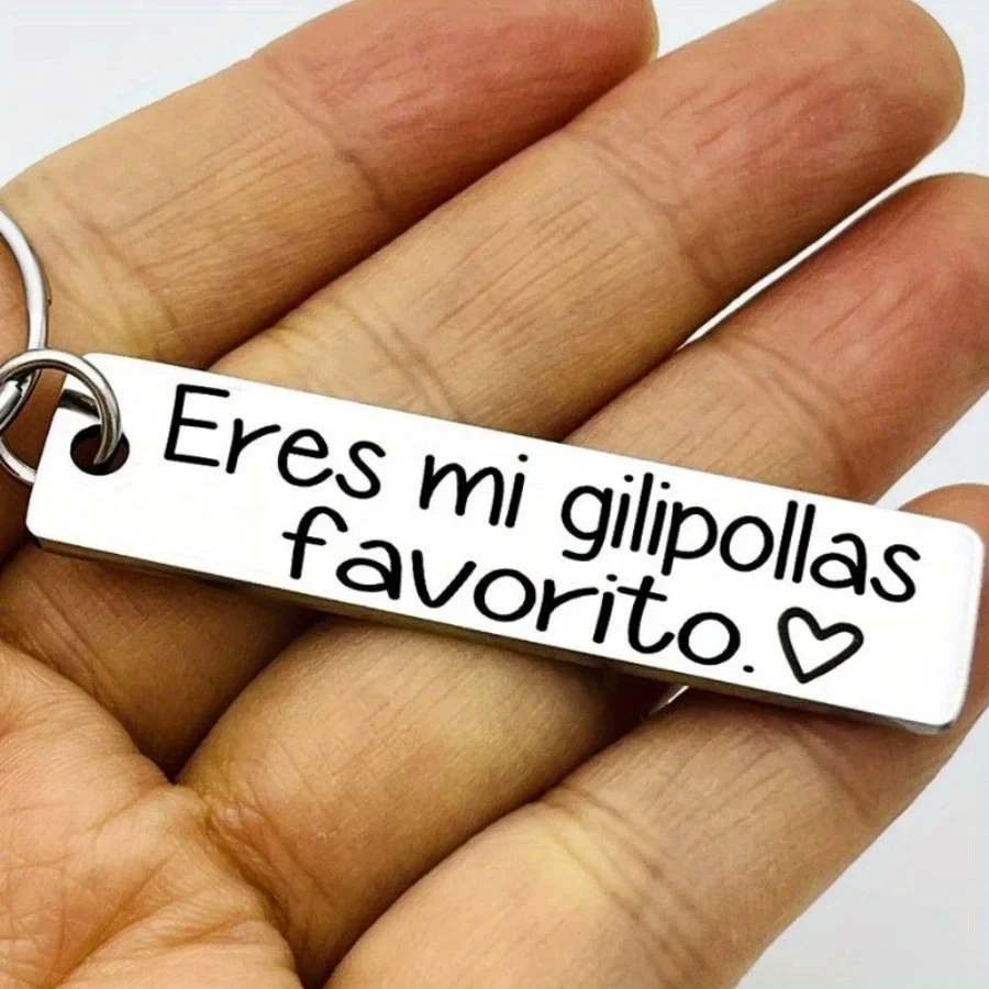 1PC Spanish Espanol Eres Mi Favorito Funny Keychain Gift for Boyfriend Husband Brother El Esposo El Novio