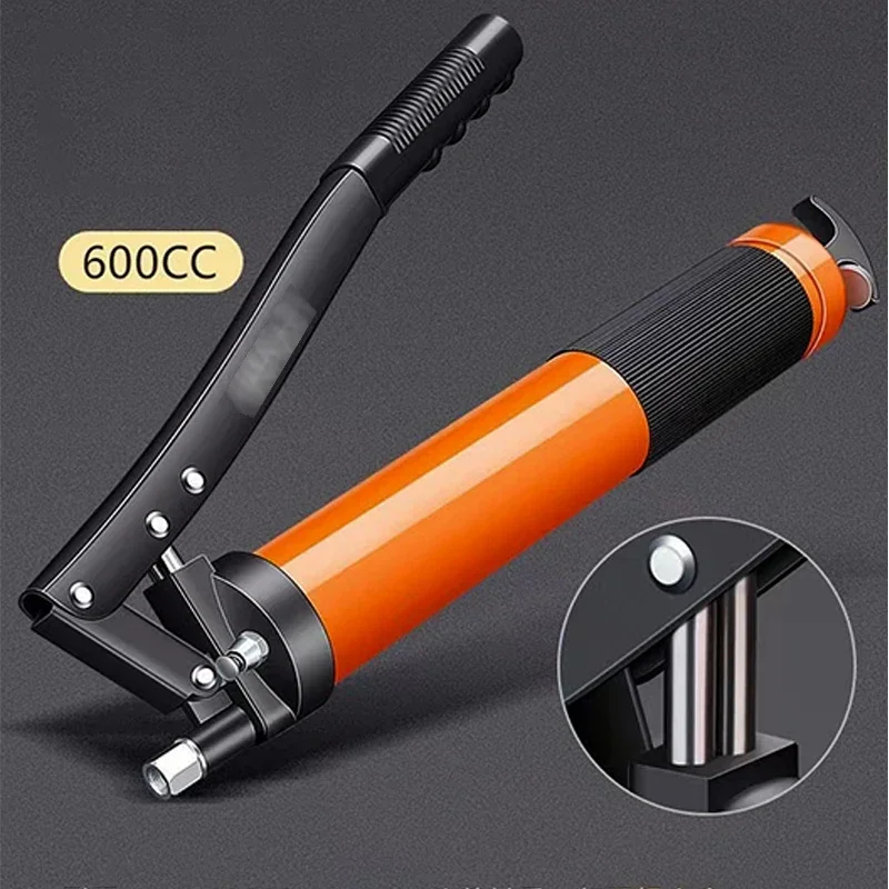 Enhanced Double Piston Professional Oiler with Large Oil Output Grease Gun Pistol Grip 600cc Suitable for Bulk Butter