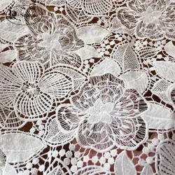 Milk Silk Hollow Lace Fabric, Bridal Wedding Dress Fabric, DIY Accessories,  White, RS4847