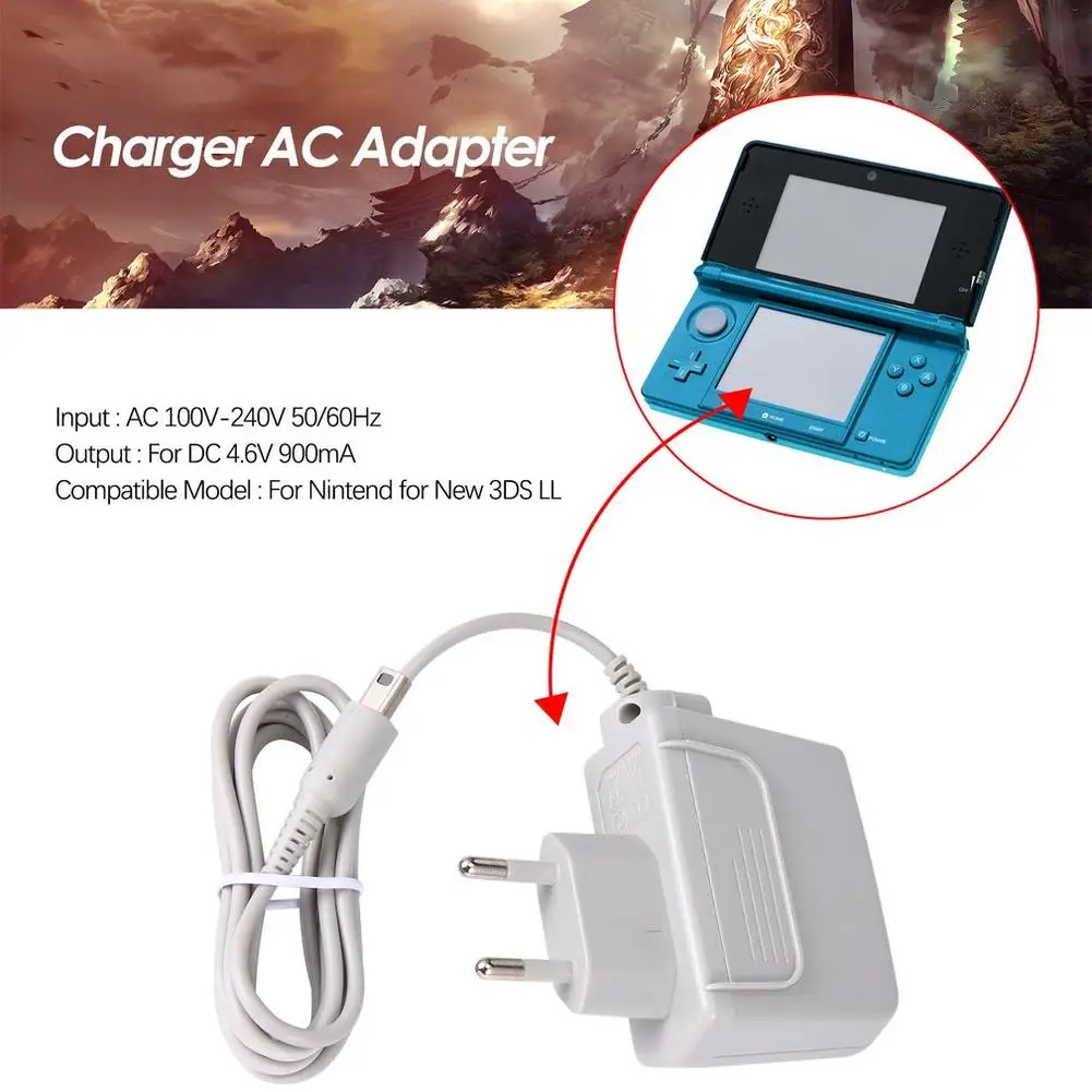 For Nintendo Ac Adapter Eu Plug  Charger 100v-240v Power Adapter For Xl 2ds 3ds Ds Dsi Ac Adapter