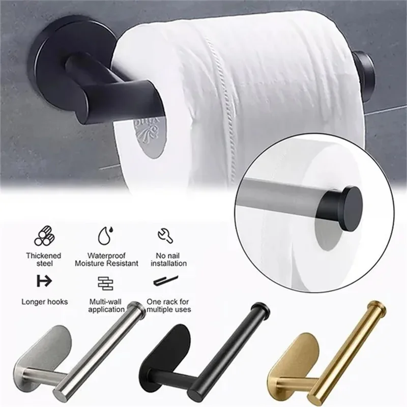 

Toilet Paper Holder Wall Mount Matte Black Bathroom Toilet Paper Roll Holder 304 Stainless Steel Tissue Holder for Bathroom