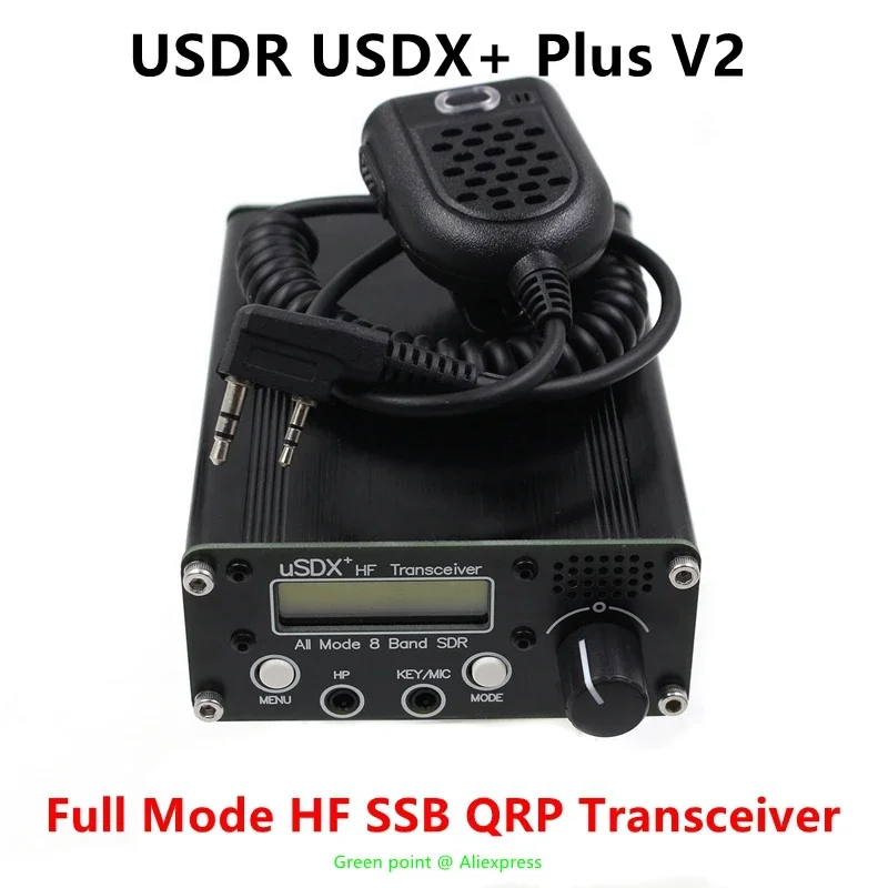 USDR USDX+ Plus V2 10m/15m/17m/20m/30m/40m/60m/80m 8 Bands SDR Full Mode HF SSB QRP Transceiver Upgrade Version Without Battery