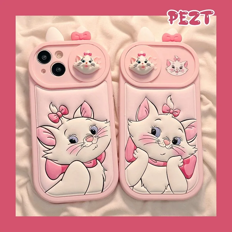 Cute Mary cat phone case, suitable for iPhone, anti-fall silicone