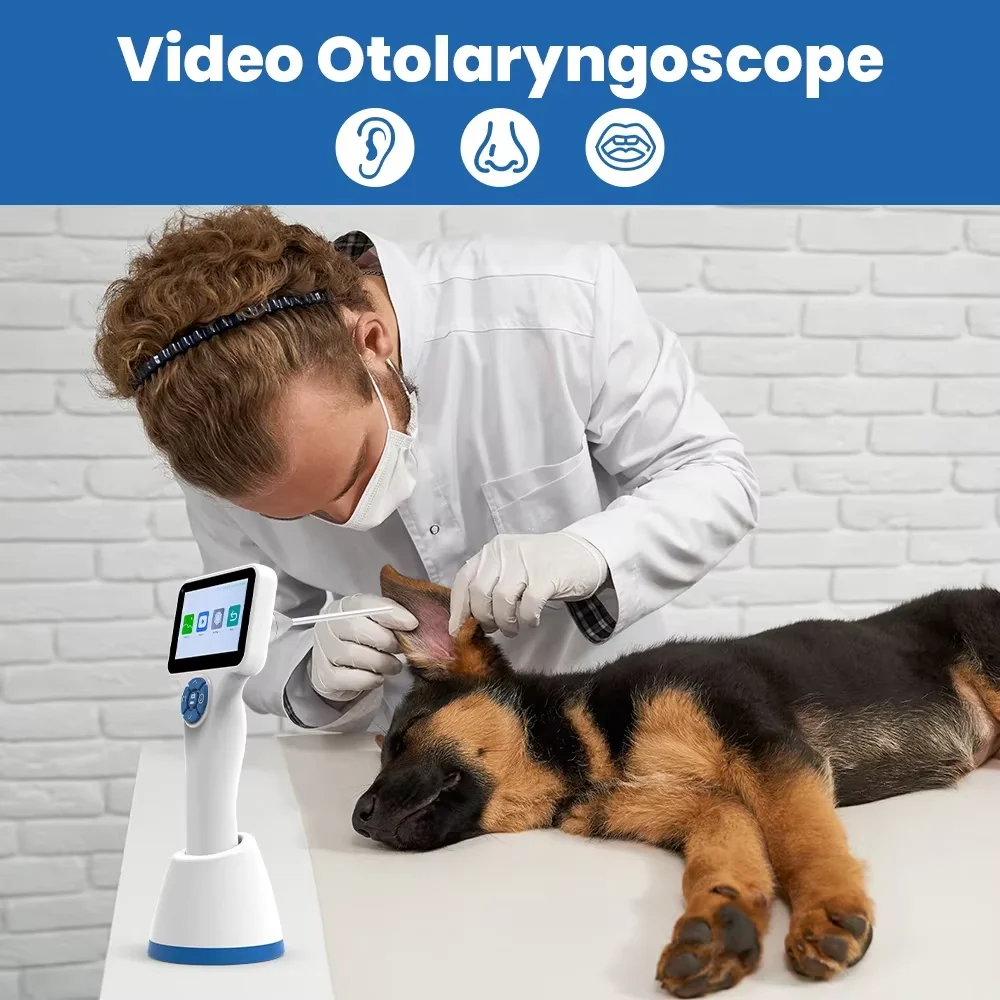 Multi Probe Compatible Video Otolaryngoscope, Handheld Visual Endoscope for Multi-angle Ear Nose Throat Checking