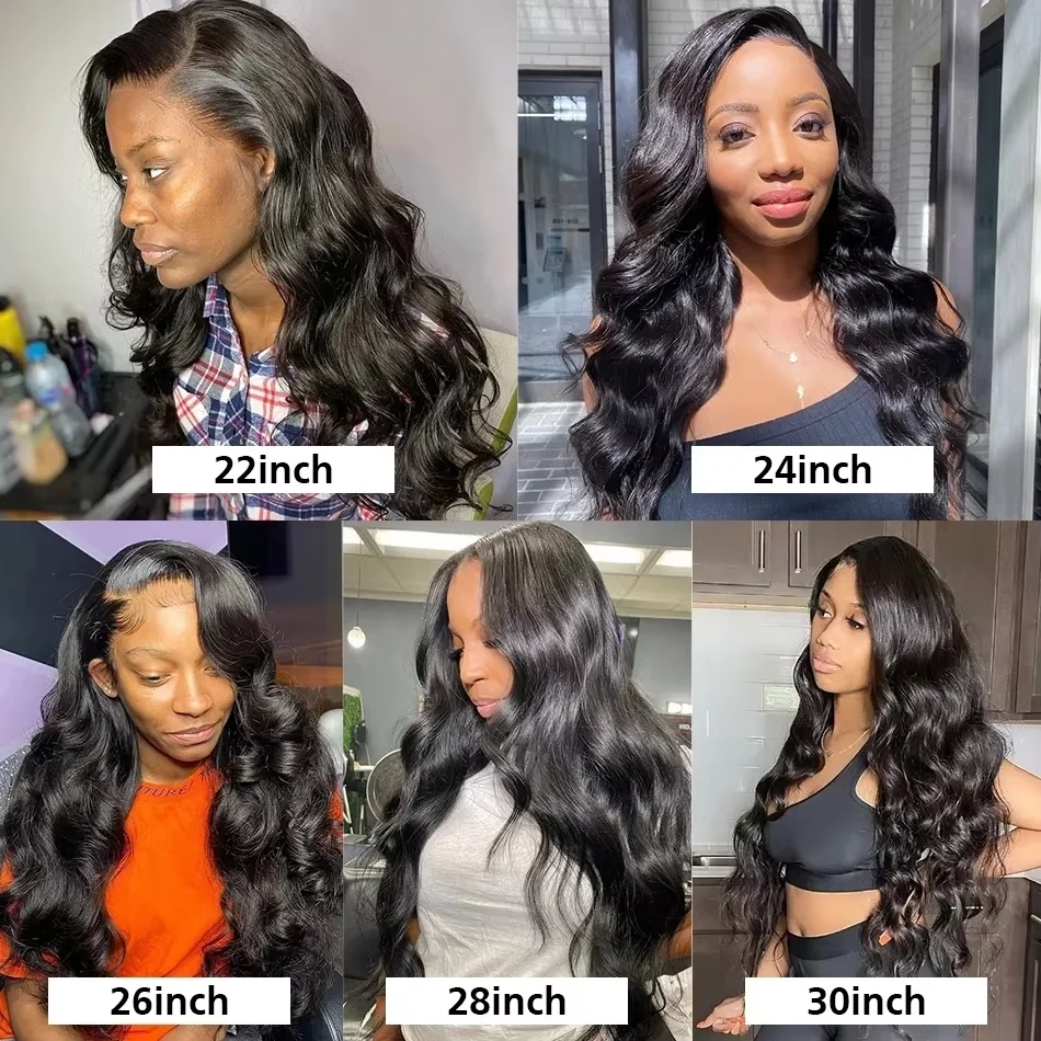 Rambut Ekstensi Body Wave 30 Inch, 100% Rambut Asli Hitam Alami 4/5 Pcs, Rambut Manusia Brasil Tanpa Proses, Double Weft Untuk Wanita