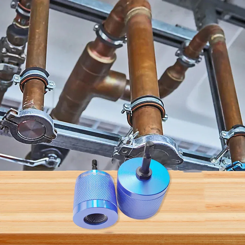 

Copper Pipe Cleaner Set Tube Cleaning Brush Replaceable Blades Cleans Copper Pipes Tubes For Power Drill Plumbers