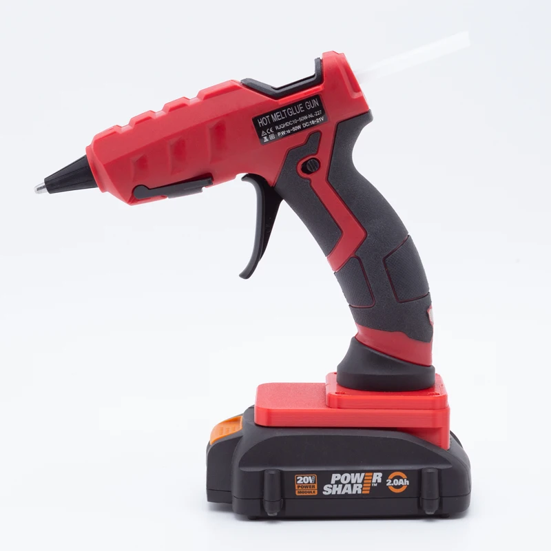 Bateria de lítio Hot Glue Gun, Ferramenta, Adequado para WORX 6PIN, 18 V, 20V, 7mm Cola em Bastão, sem Bateria