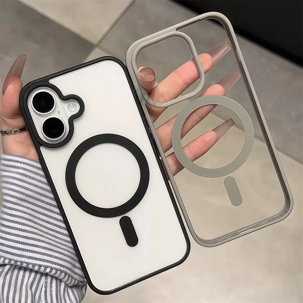 For iPhone 13 12 11 Pro Xs Max X XR 7 8 Plus SE 2020 2022 Magsafe Phone Case Clear Acrylic Magnetic Wireless Charging Back Cover - view 5