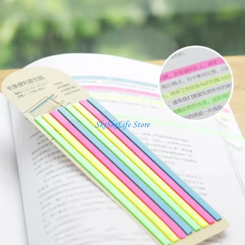 E65E Long Page-Markers Tab Translucent Sticky Notes Long Page Flags Tab Strip Index Tabs Office School Supplies for Notebooks
