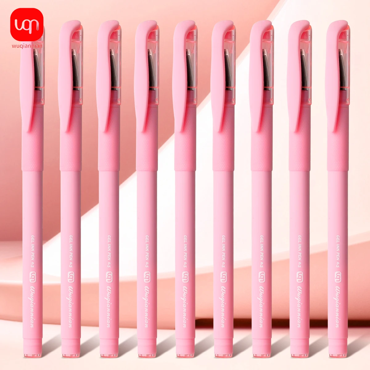 WQN- 3/6/12pcs Gel Pen 0.7 mm Writing Smooth Pink Ink Bullet Office Writing pen Suitable for office school supplies