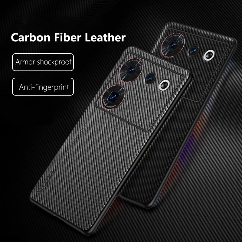 Leather Case for ZTE nubia Z50 Ultra NX712J Luxury Carbon Fiber Ultra-thin Armor Shockproof Soft Phone Cover ZTEnubiaZ50Ultra