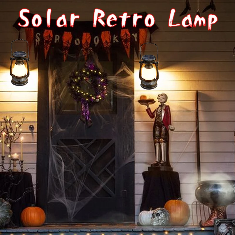 ソーラーレトロキャンプライト アンビエントライト ヴィンテージホースランプ LEDランプ ハンギングランタン 緊急夜釣りシャンデリア ハロウィン