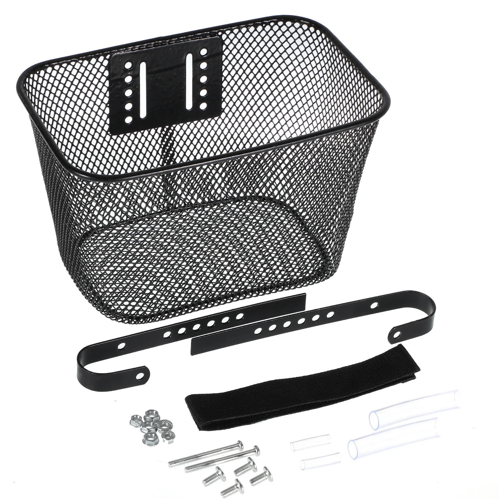 

1Set Bike Basket Universal Front Iron Mesh Black Square Storage Carrier Cycle Front Rack Carrying Daily Essentials