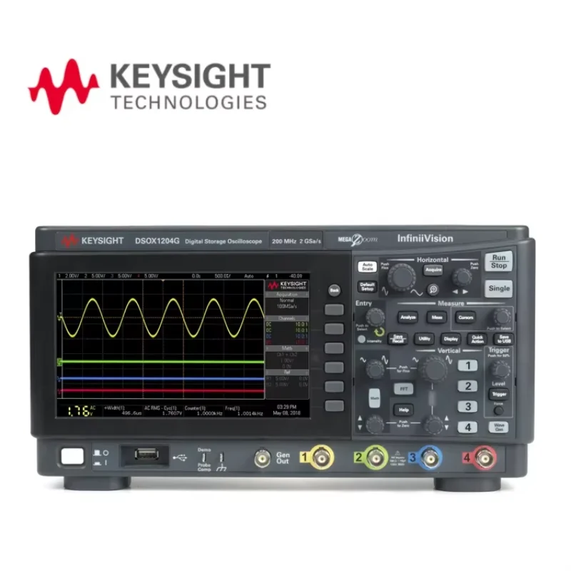 Agilent DSOX1204G KEYSIGHT راسم الذبذبات 50 ميجا هرتز 2 قنوات تناظرية راسم الذبذبات الأساسي الرقمي